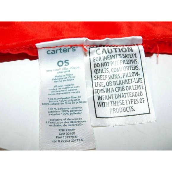 2013 Carters Red Reindeer Rattle Security Blanket Lovey Nunu Christmas - Picture 4 of 5